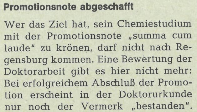 Noten auf die Promotion?