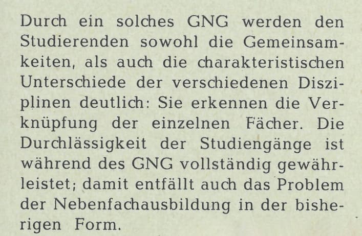 Konzept für ein neues Grundstudium